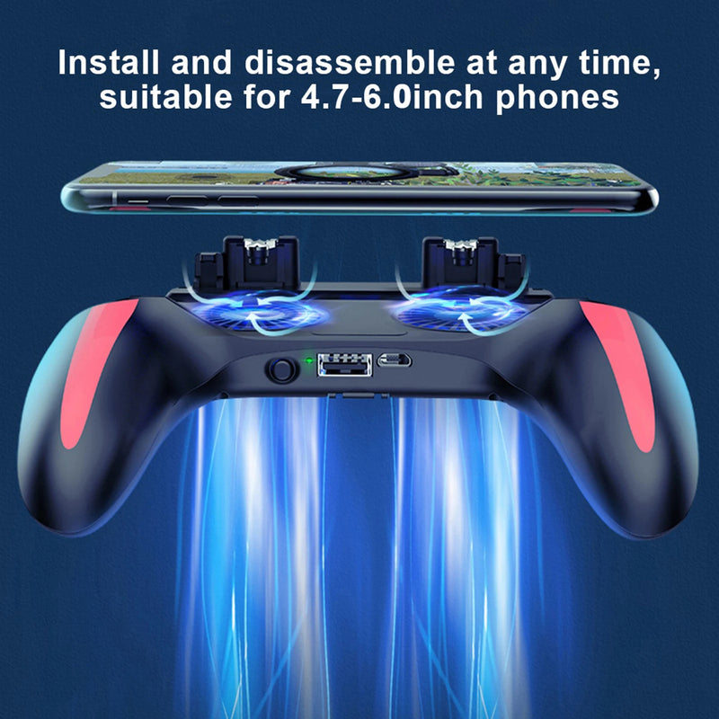 Gamepad with cooler for cell phone
