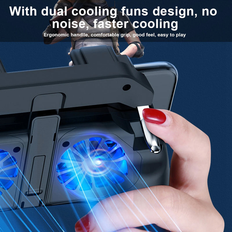 Gamepad with cooler for cell phone